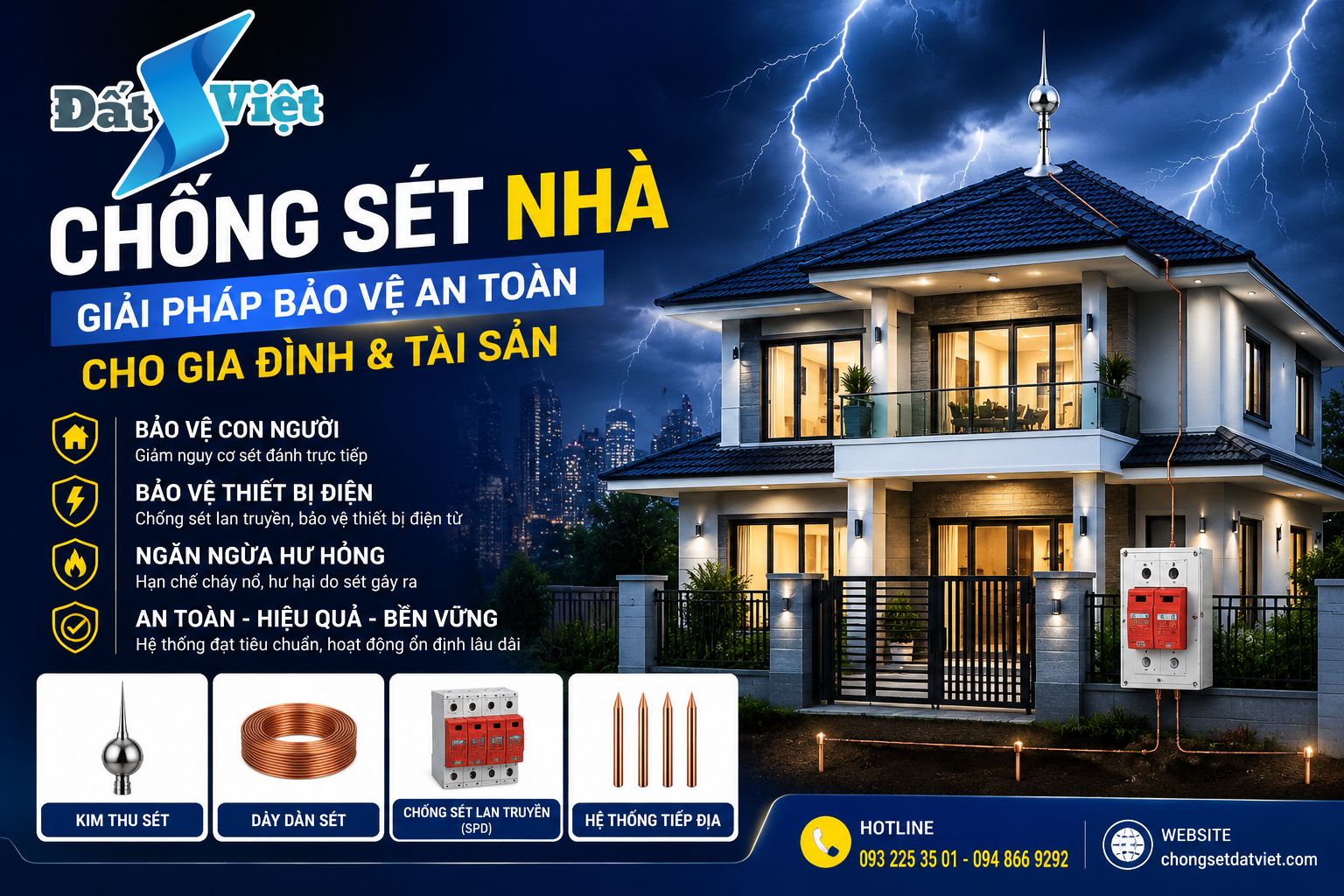 chống sét nhà- chống sét đất việt -0932253501