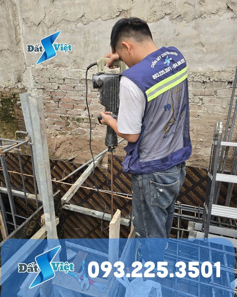 Đóng cọc tiếp địa chống sét tại Phủ Lý Ninh Bình