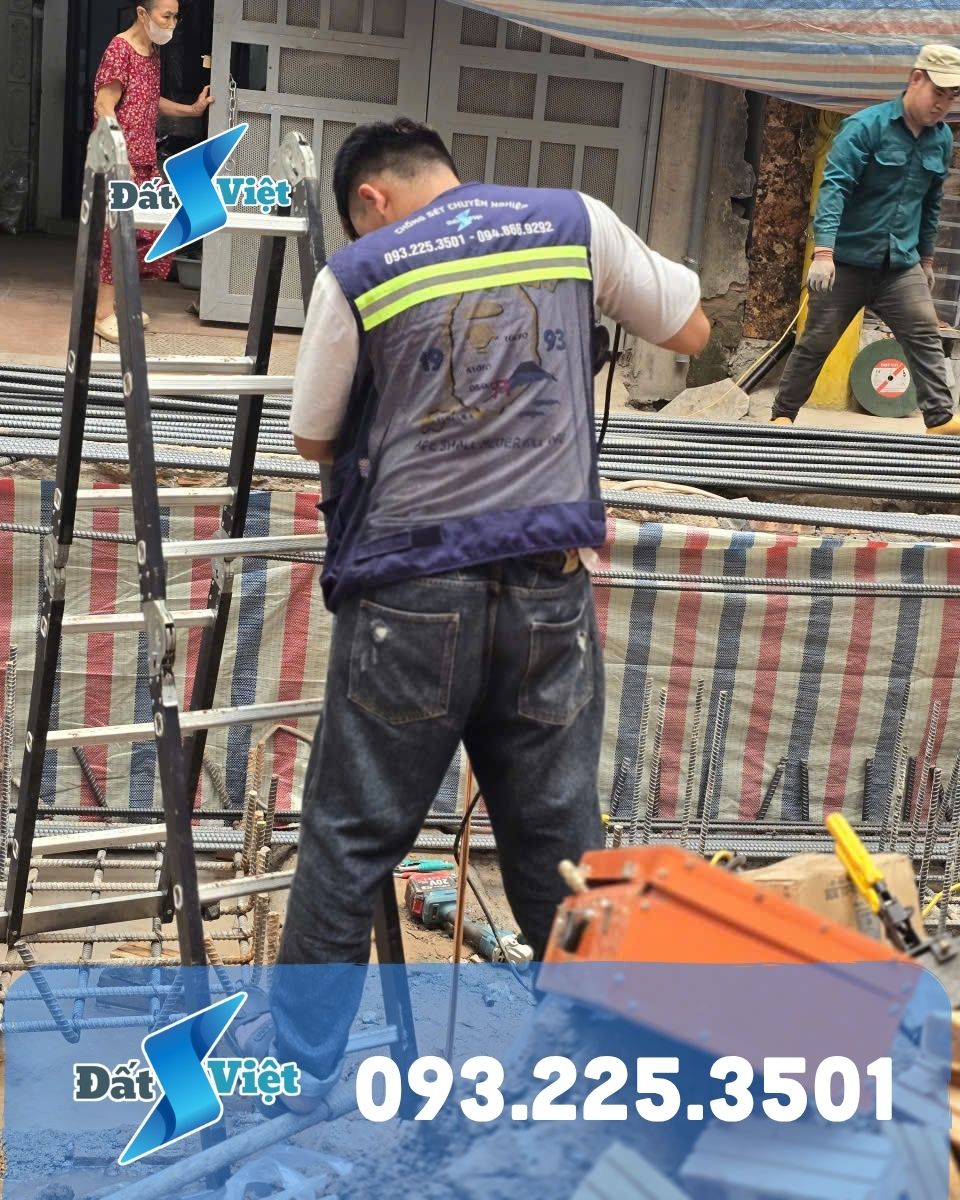 Đóng cọc tiếp địa chống sét tại Phủ Lý Ninh Bình