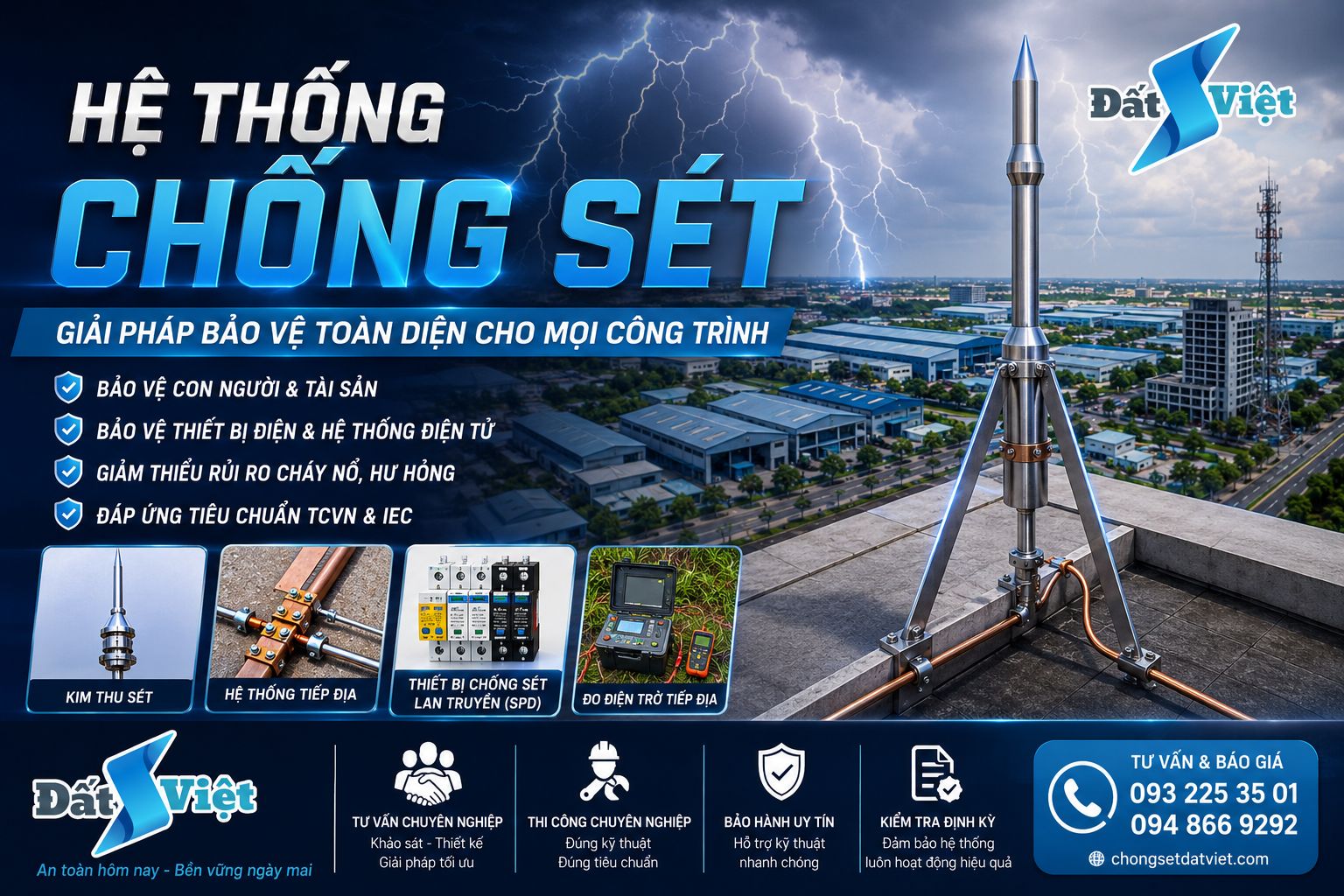 hệ thống chống sét là gì? chống sét đất việt 0932253501