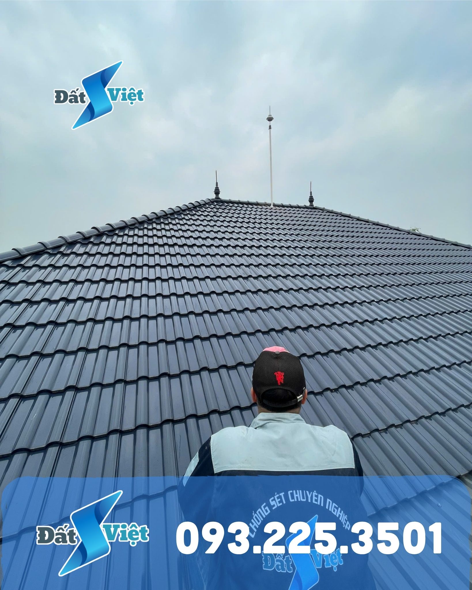 Thi công chống sét nhà 2 tầng mái Thái tại Phổ Yên Thái Nguyên – Chống Sét Đất Việt