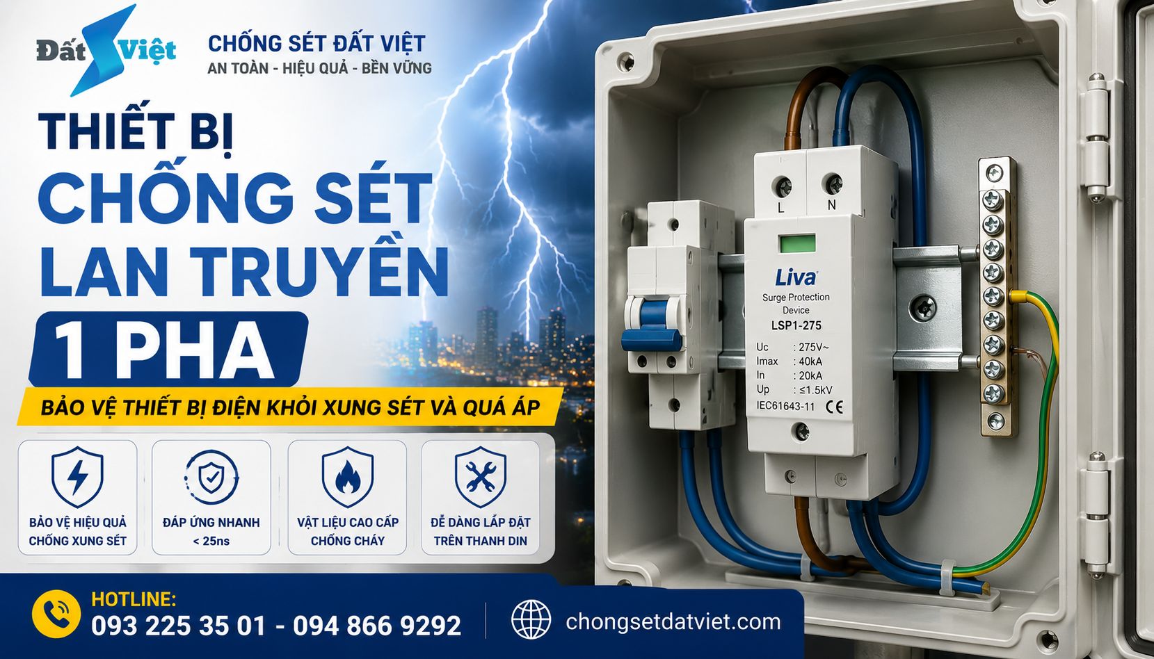 Thiết bị cắt sét cho nguồn điện 220V