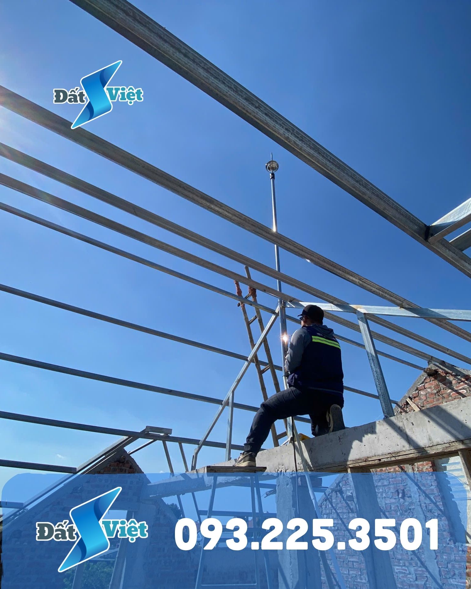 Thi công chống sét tại Thừa Tây, Hải Phòng cho nhà mái Nhật 2 tầng